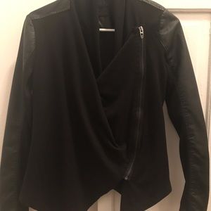 Leather Sleeved Jacket